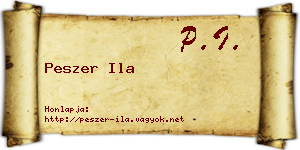 Peszer Ila névjegykártya